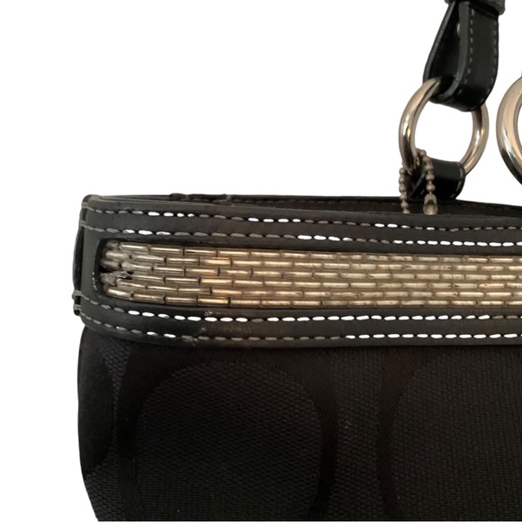 COACH GALLERY Women’s Bag Signature Beaded Tote/Shoulder Vintage Rare - Picture 9 of 14